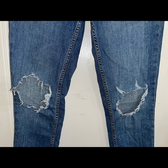 Free People High Rise Medium Wash Busted Knee Skinny Jean — 30 - Picture 4 of 6